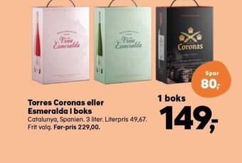 Kvickly Torres Coronas eller Esmeralda i boks tilbud