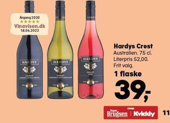 Kvickly Hardys Crest 75 cl. tilbud