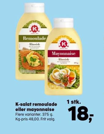 Kvickly K-Salat remoulade eller mayonnaise tilbud