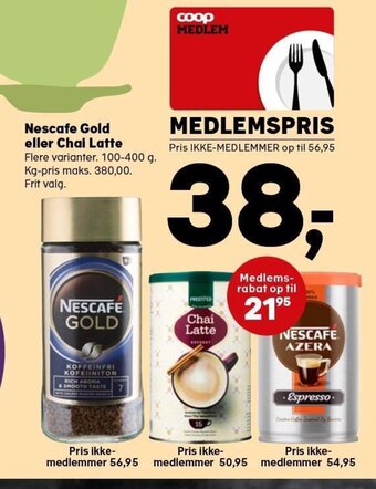 Kvickly Nescafé Gold eller Chai Latte tilbud