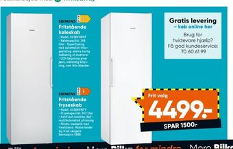 Bilka Fritstående fryseskab tilbud