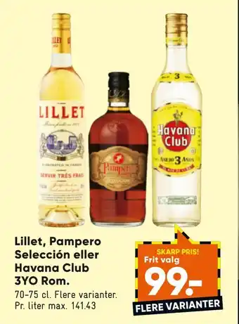 Bilka Lillet, pampero selección eller havana club 3yo rom tilbud