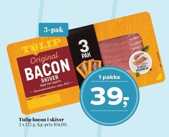 Dagli'Brugsen Tulip bacon i skiver tilbud