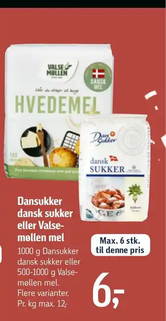 Føtex Dansukker dansk sukker eller valsemøllen mel tilbud