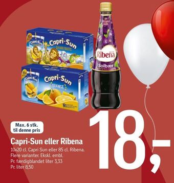 Føtex Capri-sun eller ribena tilbud