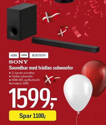 Føtex Soundbar med trådløs subwoofer tilbud