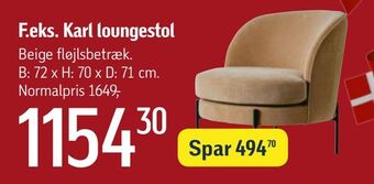 Føtex Karl loungestol tilbud