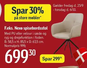 Føtex Nexø spisebordsstol tilbud