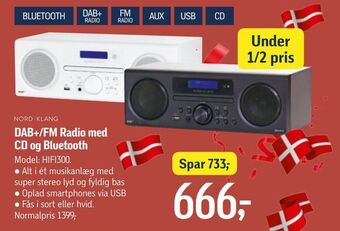Føtex Dab+/fm radio med cd og bluetooth tilbud