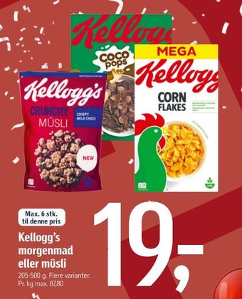 Føtex Kellogg's morgenmad eller müsli tilbud