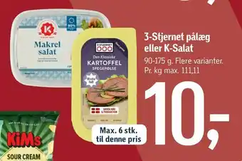 Føtex 3-stjernet pålæg eller k-salat tilbud