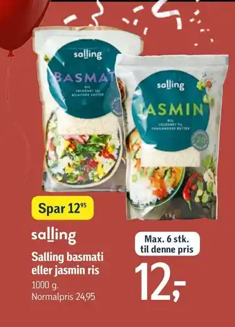 Føtex Salling basmati eller jasmin ris tilbud