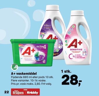 Kvickly A+ Vaskemiddel tilbud
