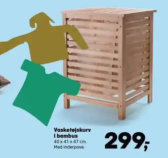 Vasketøjskurv i bambus