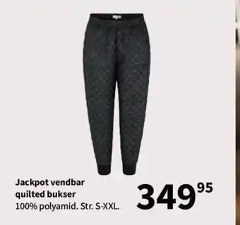 Kvickly Jackpot vendbar quilted bukser tilbud