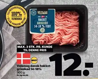 Netto Dansk hakket grisekød 14-18% tilbud