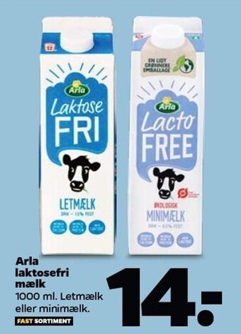 Netto Arla laktosefri mælk tilbud