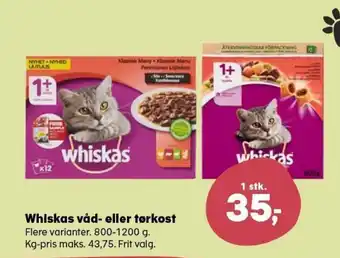 Kvickly Whiskas våd-eller tørkost tilbud