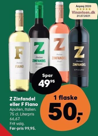 SuperBrugsen Z Zinfandel eller F Fiano tilbud
