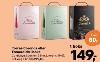 SuperBrugsen Torres Coronas eller Esmeralda i boks tilbud