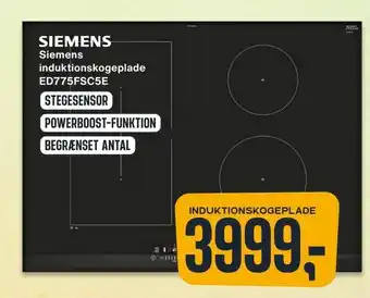 Skousen Siemens induktionskogeplade ED775FSC5E tilbud