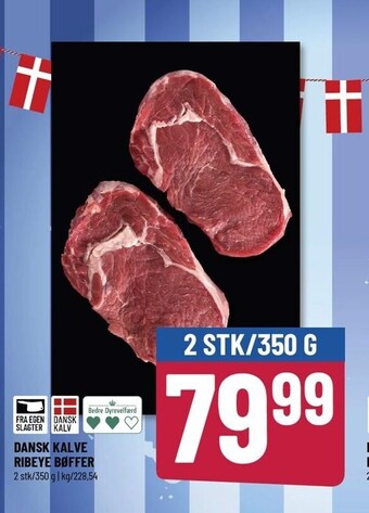 Løvbjerg Dansk kalve ribeye bøffer tilbud