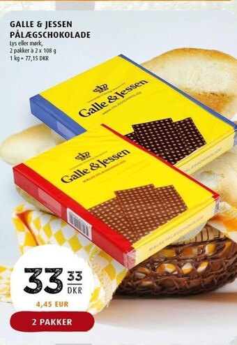 Scandinavian Park Galle & jessen pålægschokolade 2 pakker tilbud
