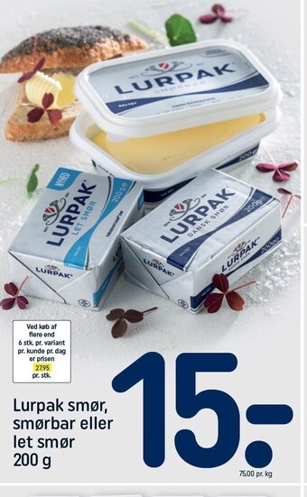 REMA 1000 Lurpak smør, smørbar el. let smør tilbud