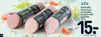 Frilandsris sardelpølse, kropølse el. jagtpølse