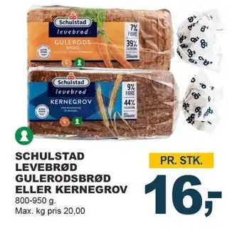 Let-Køb Schulstad levebrød gulerodsbrød el. kernegrov tilbud