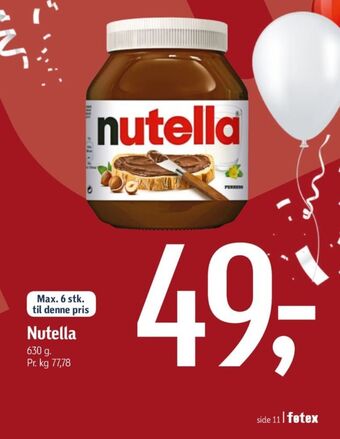 Føtex Nutella smørepålæg tilbud