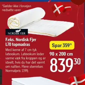 Føtex Nordisk fjer topmadras tilbud