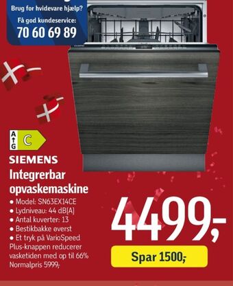 Siemens opvaskemaskine