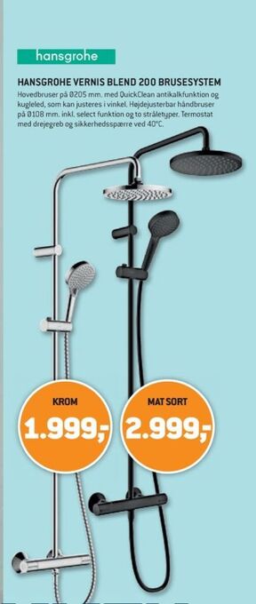 XL-BYG Hansgrohe brusestangsæt tilbud