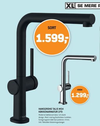 XL-BYG Hansgrohe køkkenarmatur tilbud