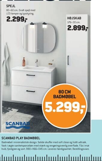 XL-BYG Scanbad spejl tilbud