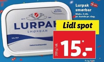 Lidl Lurpak smørbar tilbud