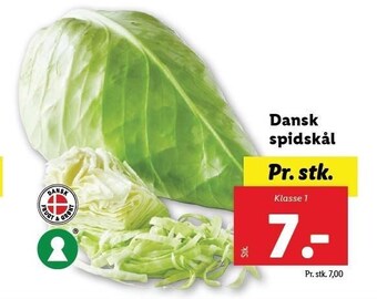 Lidl Dansk spidskål tilbud