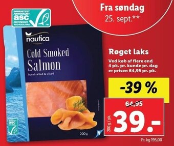 Lidl Røget laks tilbud