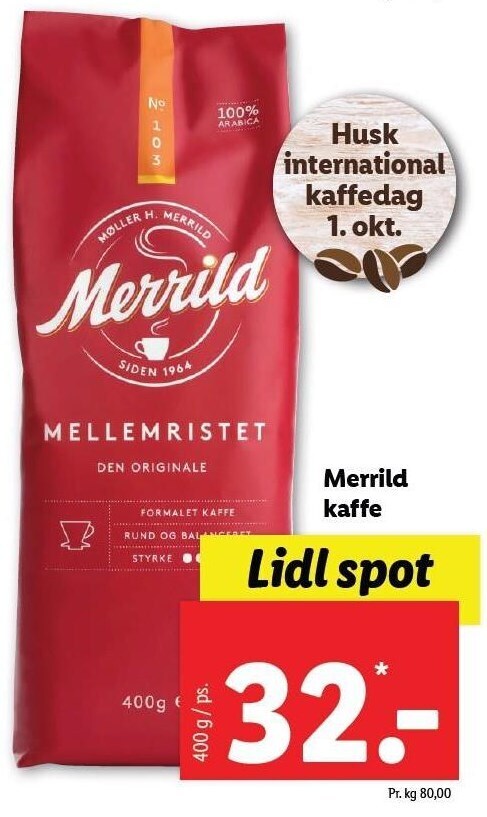 Lidl Merrild kaffe tilbud