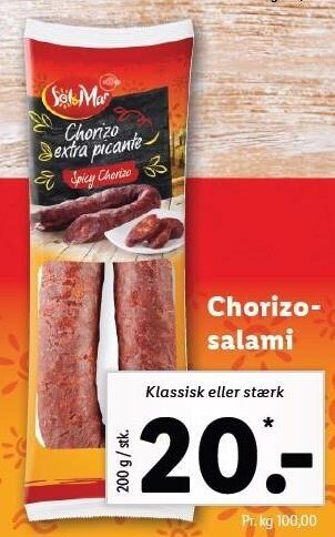 Lidl Chorizo salami tilbud