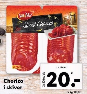 Lidl Chorizo i skiver tilbud