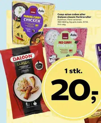 Coop asian cubes eller Daloon classic forårsruller