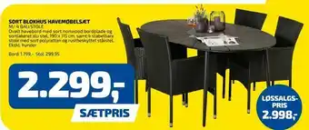 Sort blokhus havemøbelsæt