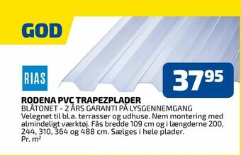 Davidsen Rodena pvc trapezplader tilbud