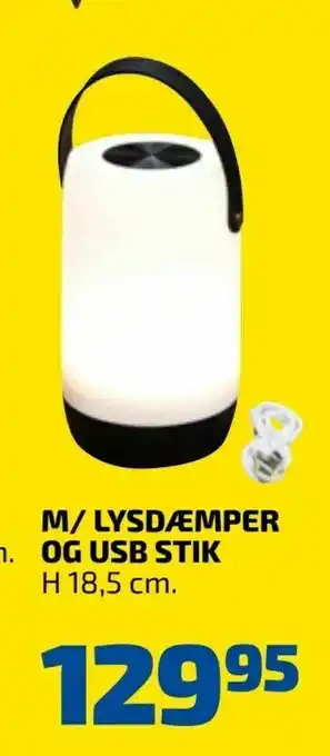 M/ lysdæmper og usb stik