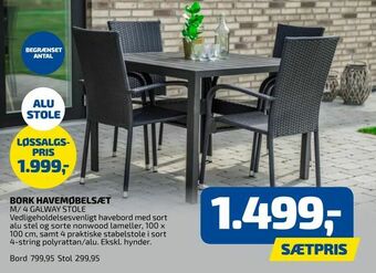 Davidsen Bork havemøbelsæt tilbud
