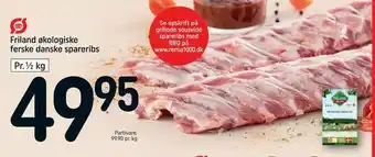 REMA 1000 Friland økologiske ferske danske spareribs tilbud
