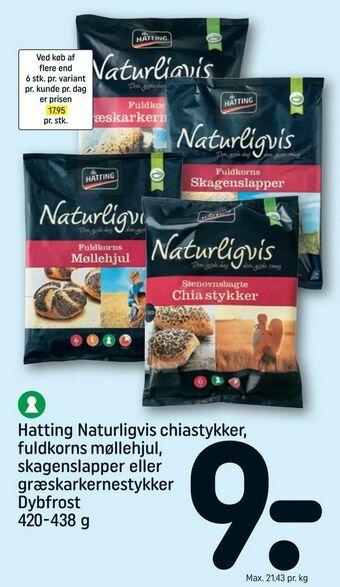 Hatting Naturligvis chiastykker, fuldkorns møllehjul, skagenslapper eller græskarkernestykker
