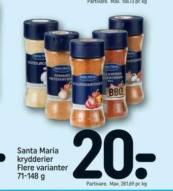 REMA 1000 Santa Maria krydderier tilbud